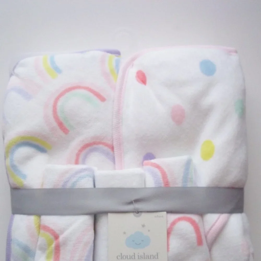 Cloud Island 5 Pc Infant Hooded Towel & Wash Set